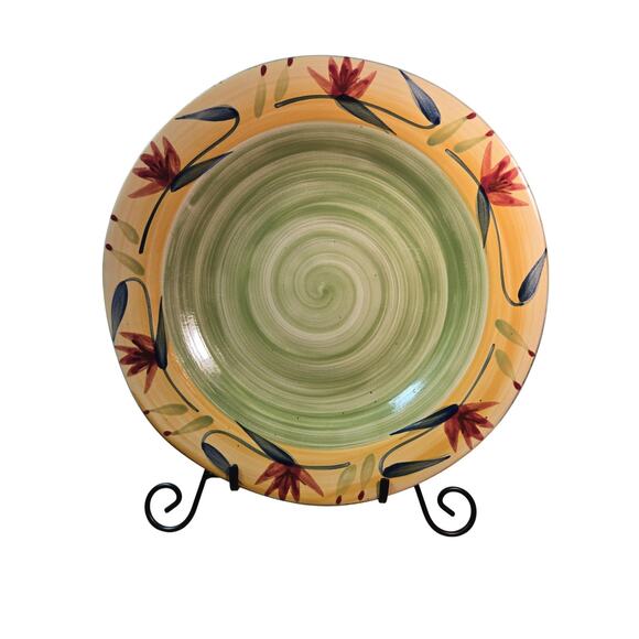 Pier 1 Elizabeth Stoneware Dinner Plate 12" Handpainted Floral Dishware - Picture 1 of 7